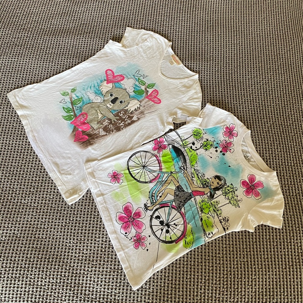 Girls tees, fun prints, large